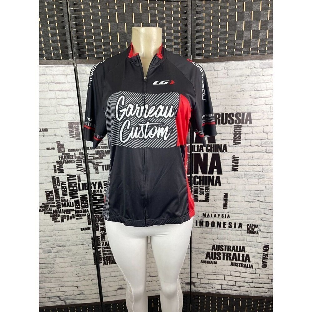 Louis Garneau XXL Logo Zip Front Triple Rear Pockets Half Sleeve Cycling Jersey